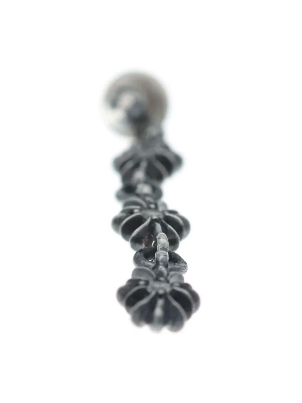 Chrome Hearts Tiny CH Pls 3 Dia CH Plus Double Sided Diamond Earrings Silver